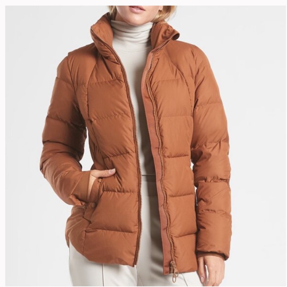 Athleta Downtown Jacket Down Puffer Chestnut brown - image 1